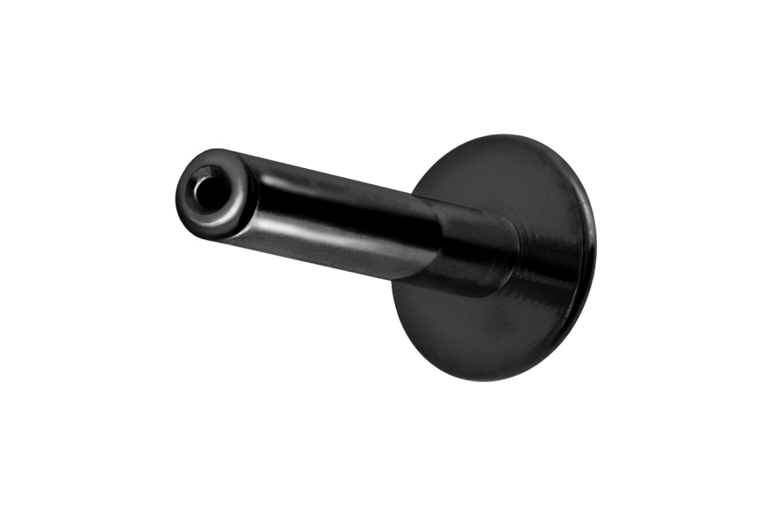 Titan Labret Piercing mit Push Fit ohne Kugel ABGERUNDETE PLATTE